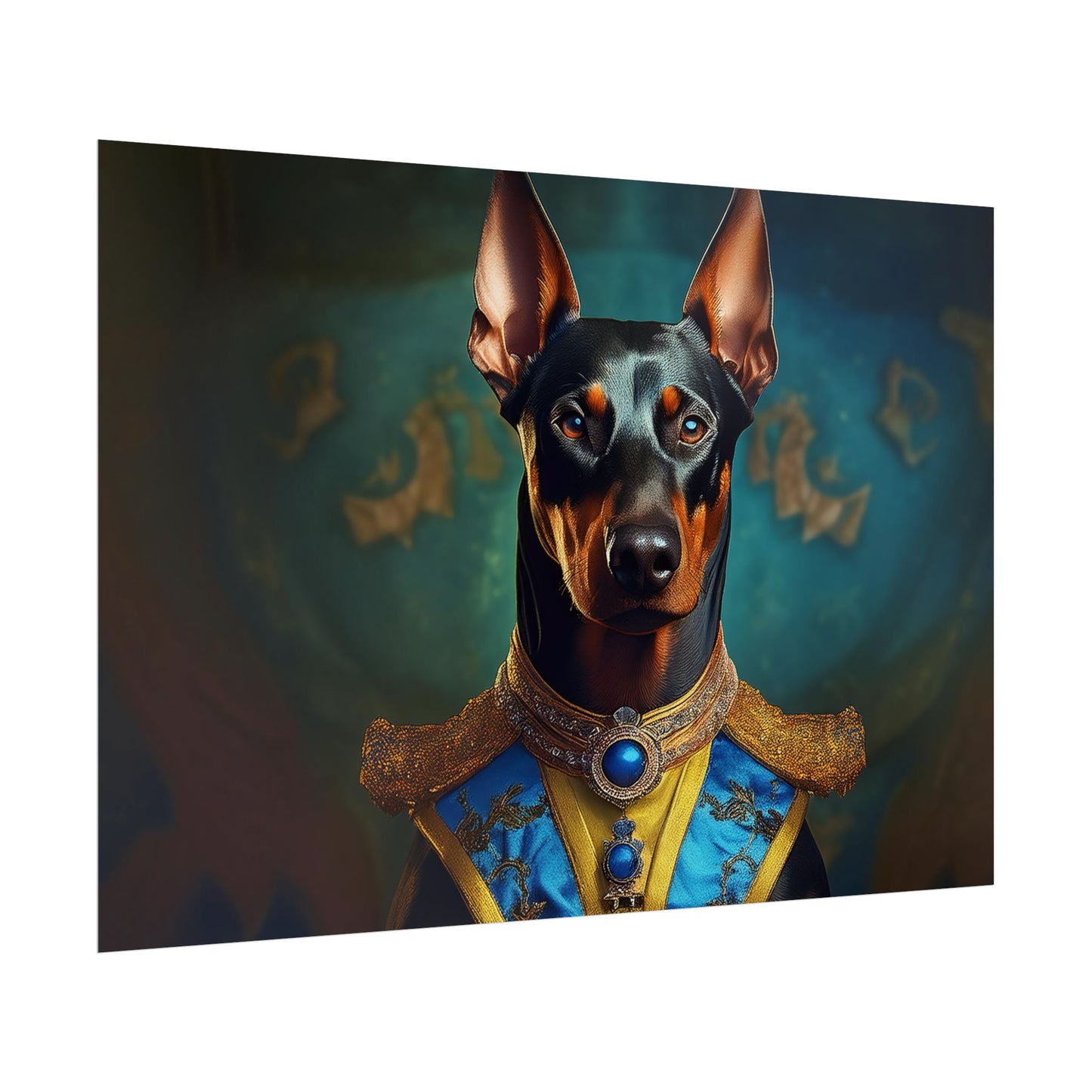 Doberman Pinscher Renaissance  Dog Pet Portrait Print | Wall Art | Wall Print | Dog Art