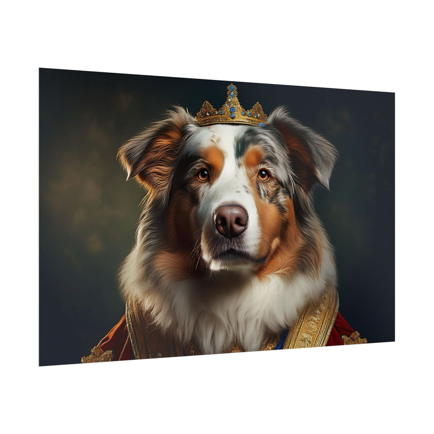 Australian Shepherd Dog Renaissance Pet Portrait Print | Wall Art | Wall Print