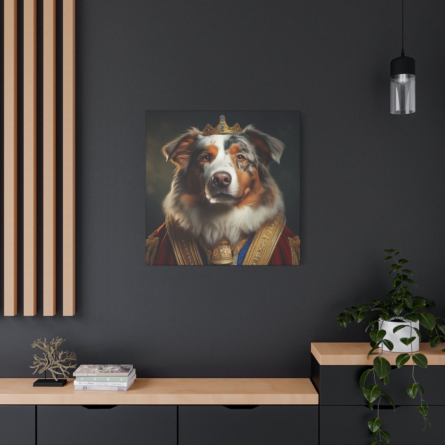 Australian Shepherd Pet Portrait Renaissance - Canvas, wall art, wall print, dog art, dog print