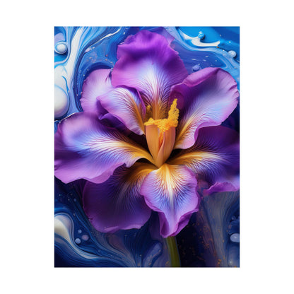 Abstract Floral Iris Wall Art Print | Style 4 | Wall Print | Botanical Wall Art