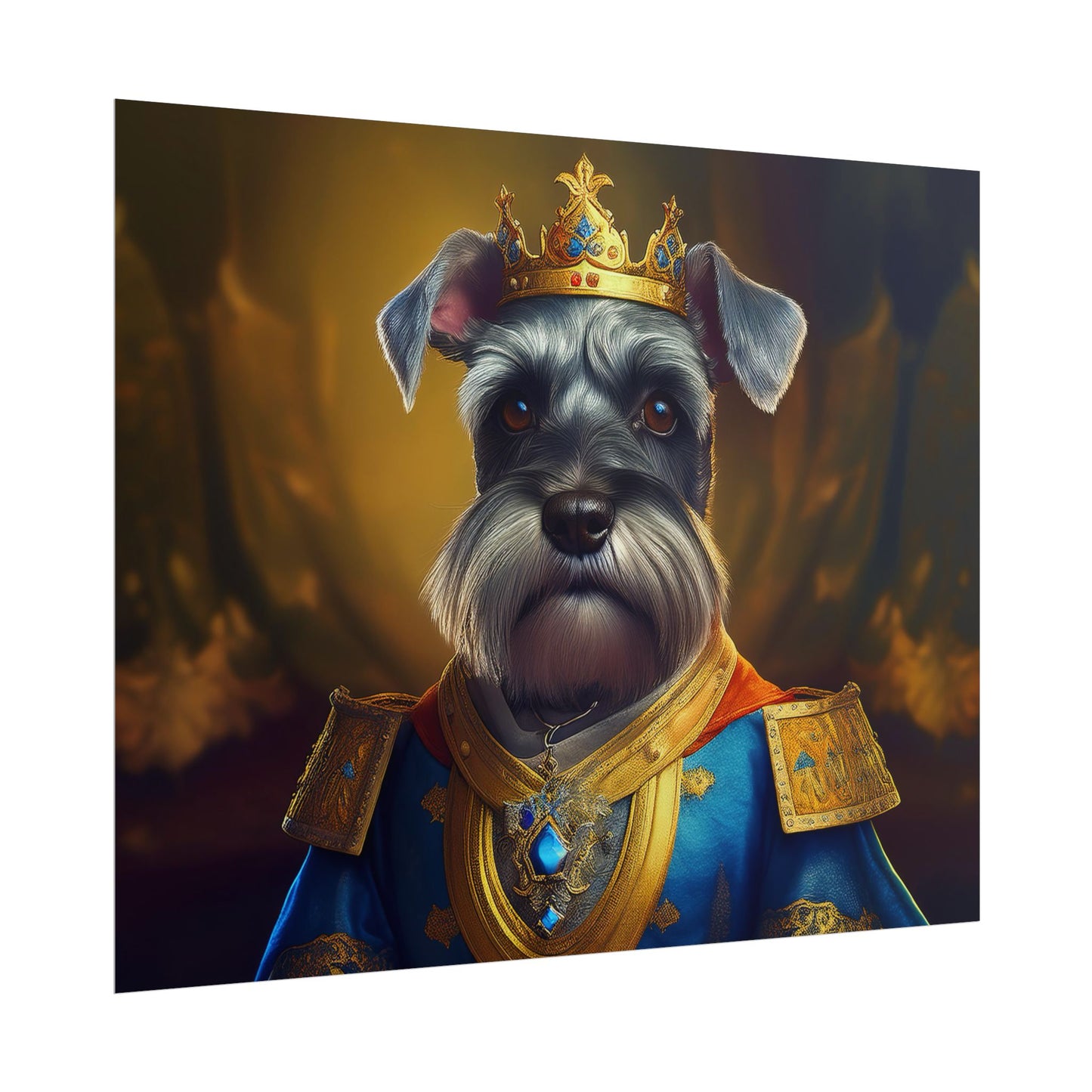 Miniature Schnauzer Dog Renaissance Pet Portrait Art Print | Wall Art | Wall Print