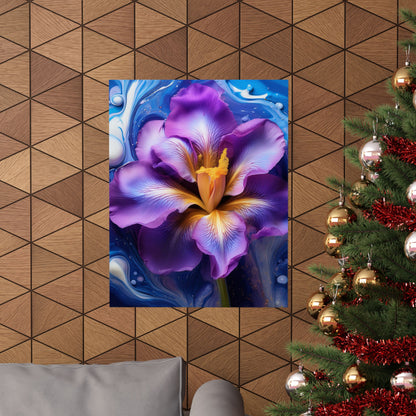 Abstract Floral Iris Wall Art Print | Style 4 | Wall Print | Botanical Wall Art