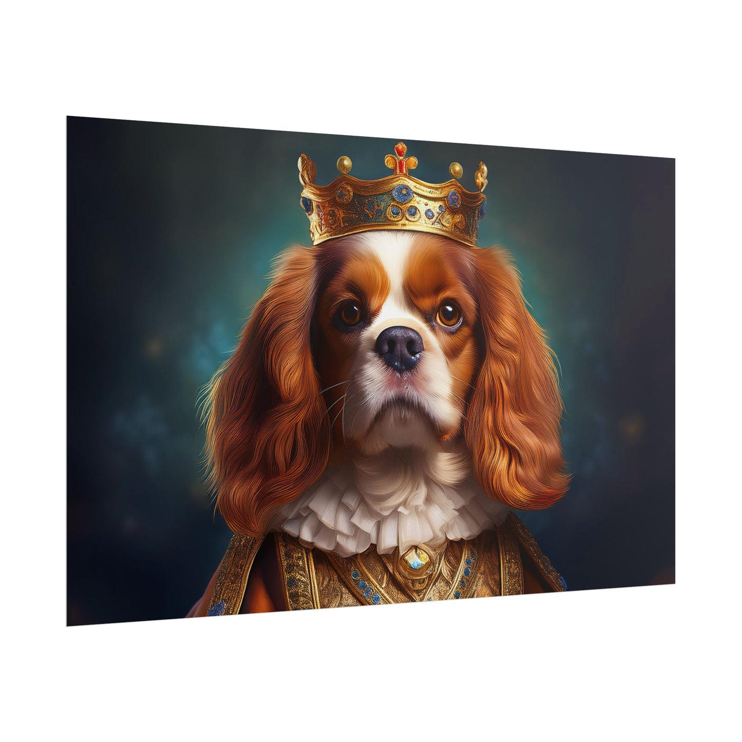 Cavalier King Charles Spaniel Art Pet Portrait Print, Renaissance, Wall Print, Wall Art