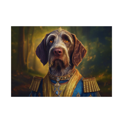 German Wirehaired Pointer Renaissance Pet Portrait Print, Pointer, Dog Lover Wall Art,  Dog Memorial Gift, wall art, wall print, dog print