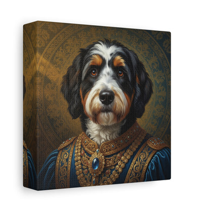 Bernedoodle Renaissance Dog Portrait Canvas Art, Pet Portrait Wall Decor, Animal Lover Gift, Home Decoration, Unique Dog Artwork