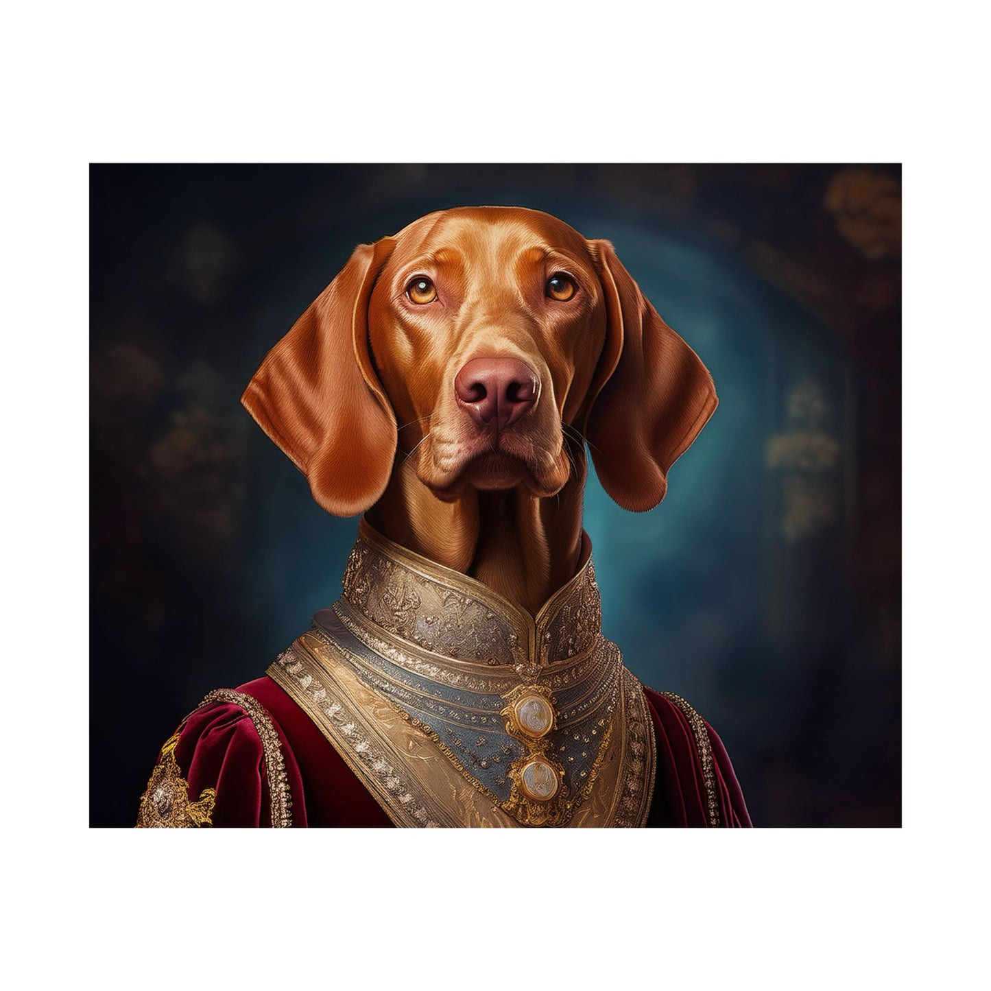 Vizsla Renaissance Pet Portrait Print,  Art Print, Wall Decor,  Animal Print, Dog Wall Art, Wall print, wall art, dog art