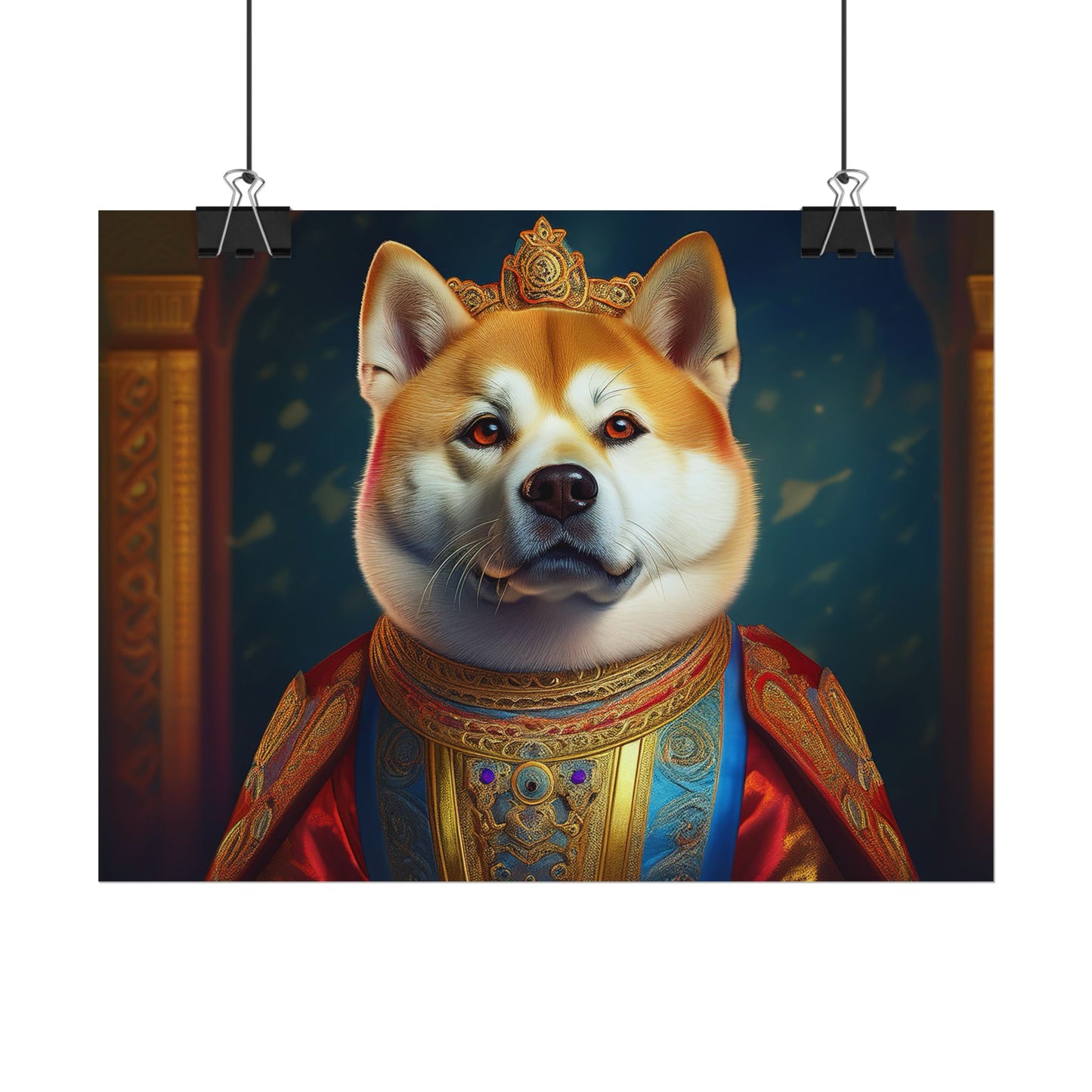 Shiba Dog Renaissance Portrait Print,  Art Print, Wall Decor Gift, Animal Lover Home Decor, wall prints, wall art