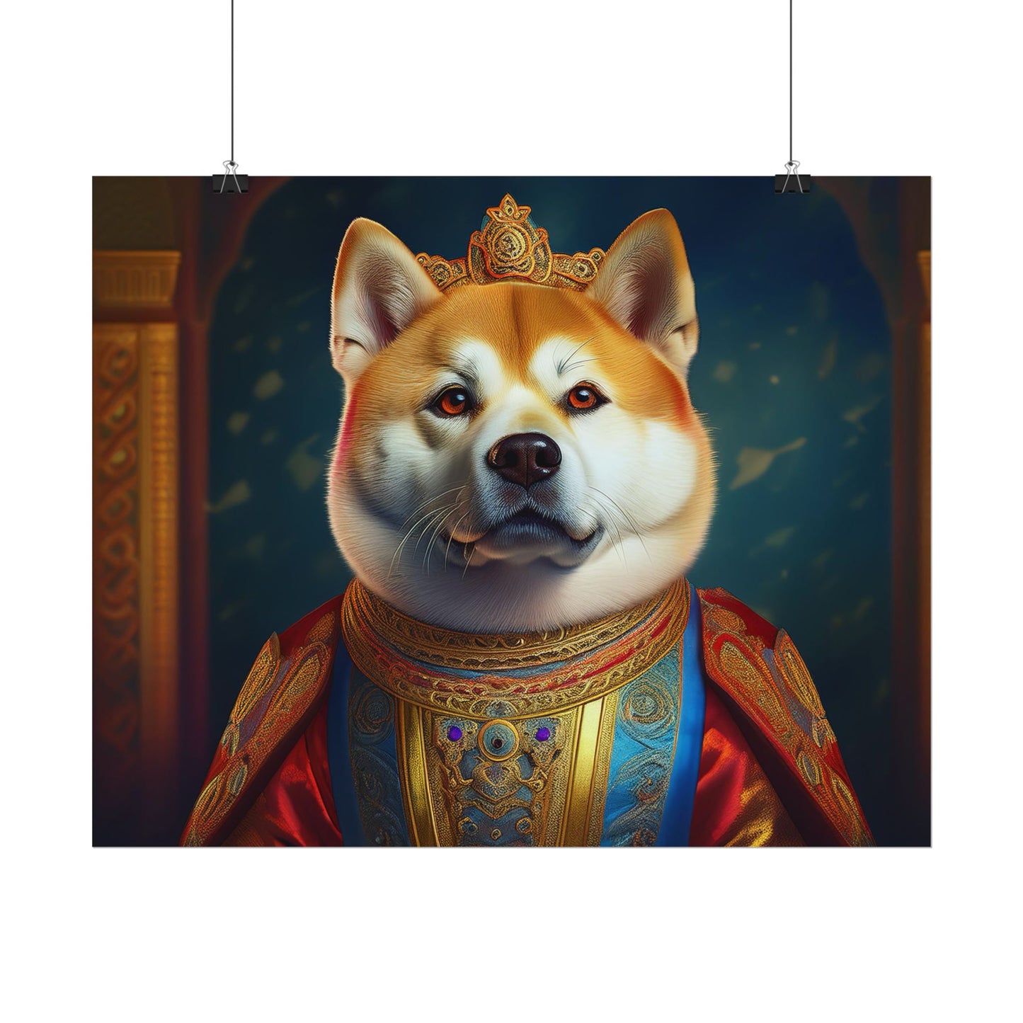 Shiba Dog Renaissance Portrait Print,  Art Print, Wall Decor Gift, Animal Lover Home Decor, wall prints, wall art