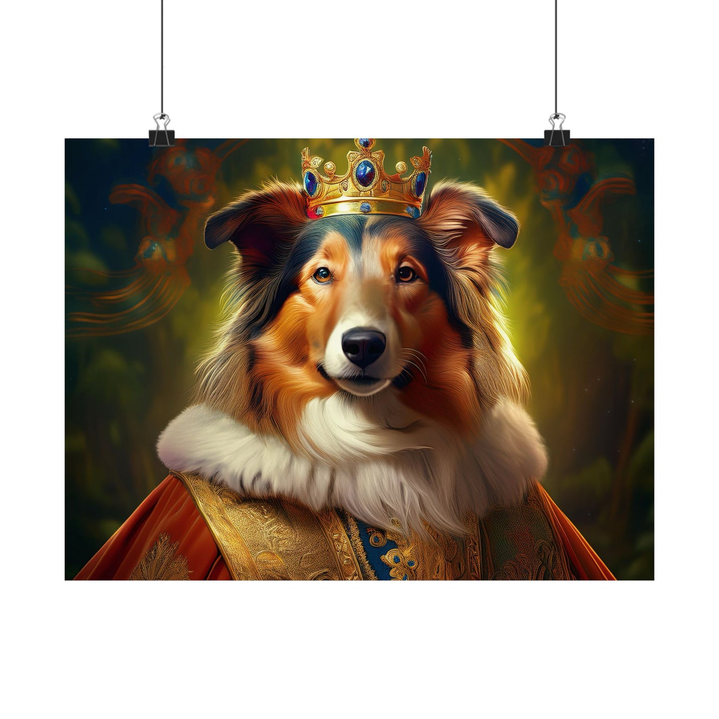 Collie Dog Renaissance Pet Portrait Print | Wall Art | Wall Print | Dog Art