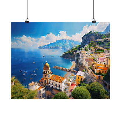 Amalfi Coast Italy Coastal Print | Style 3 | Wall Art | Wall Print