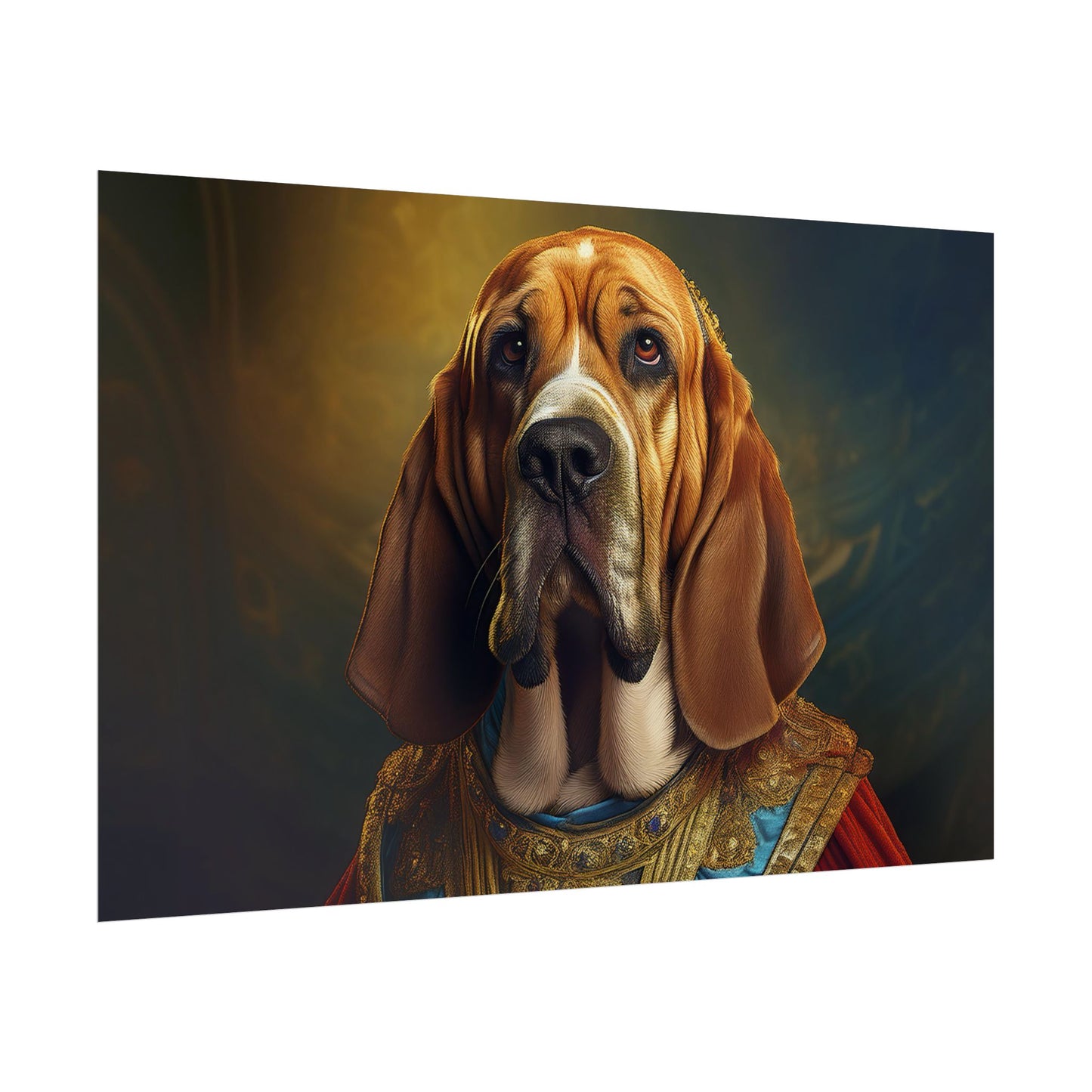 Bloodhound Renaissance Dog Portrait Art Print, Wall Decor Gift, Animal Lover Home Decor, Dog Wall Art
