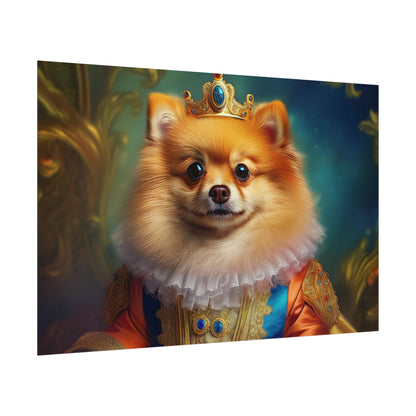Pomeranian Renaissance Dog Portrait Art Print, Wall Decor Gift, Animal Lover Home Decor, Dog Wall Art