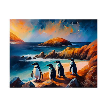 Phillip Island Little Penguins Australia Wall Art | Vibrant Wall Print | Unique Painting Print | Style 2 | Wall Art | Wall Print