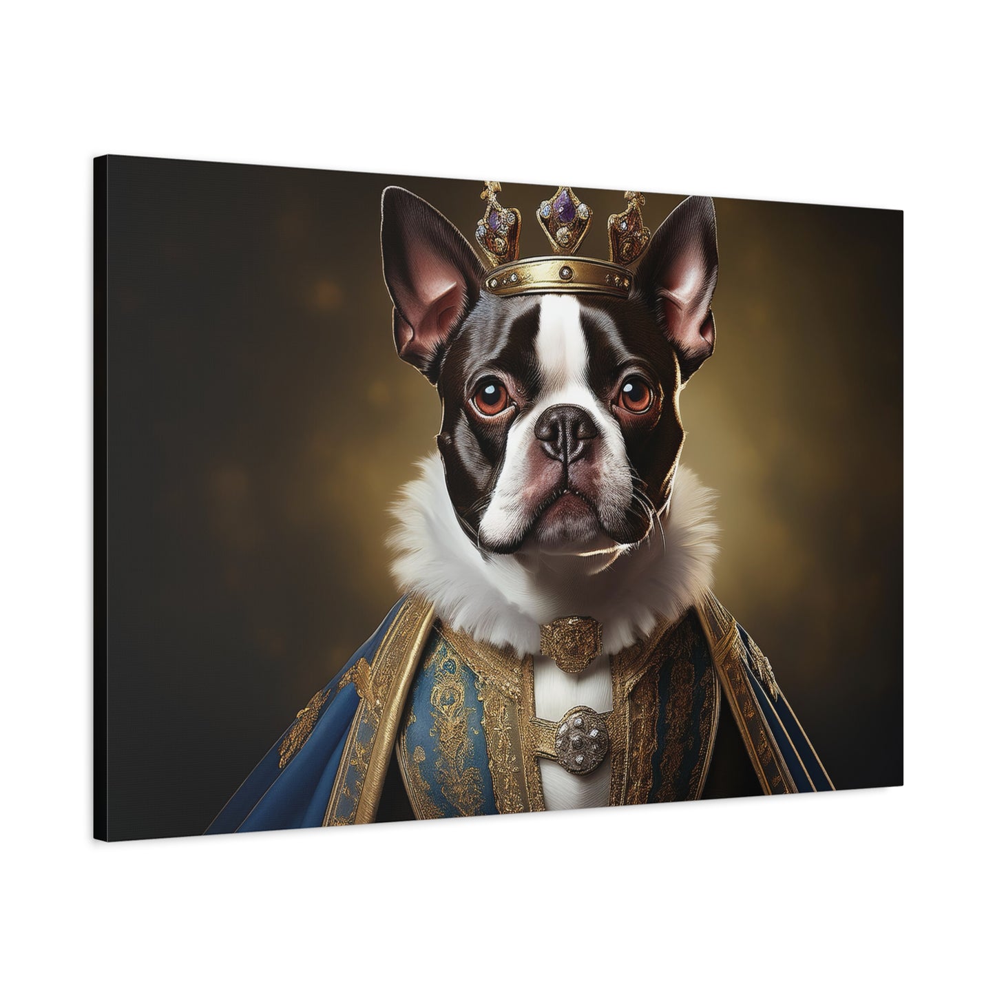 Boston Terrier Renaissance Pet Portrait on Canvas, wall print, wall art, dog portrait, dog art