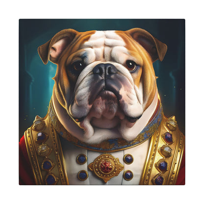 English Bulldog Pet Portrait Renaissance - Canvas, wall art, wall print, dog portrait, dog art