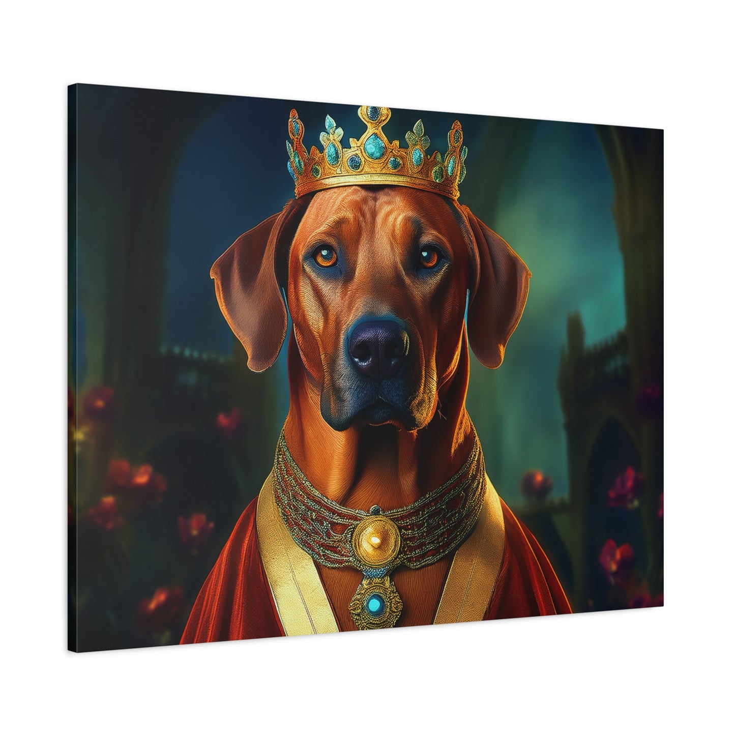 Rhodesian Ridgeback Renaissance Pet Portrait  on Canvas, wall art, wall print, dog portrait, dog art