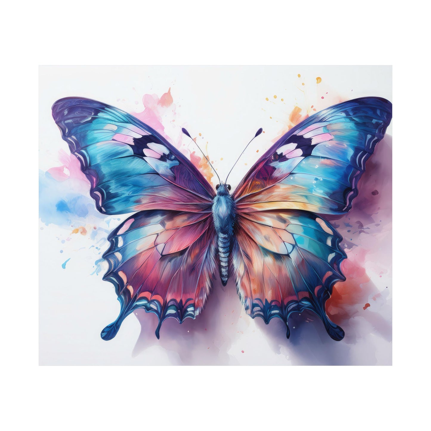 Teal, Blue & Purple Butterfly Alcohol Ink Wall Art |  Butterfly wall art | Wall Art | Wall Print