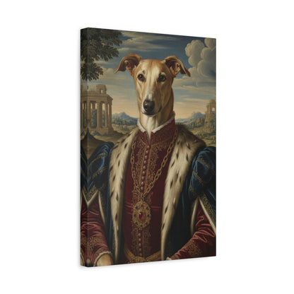 Azawakh Renaissance Portrait Canvas, Pet Lovers Decor, Animal Art Print, Dog Owner Gift, Custom Pet Artwork, Home Wall Art