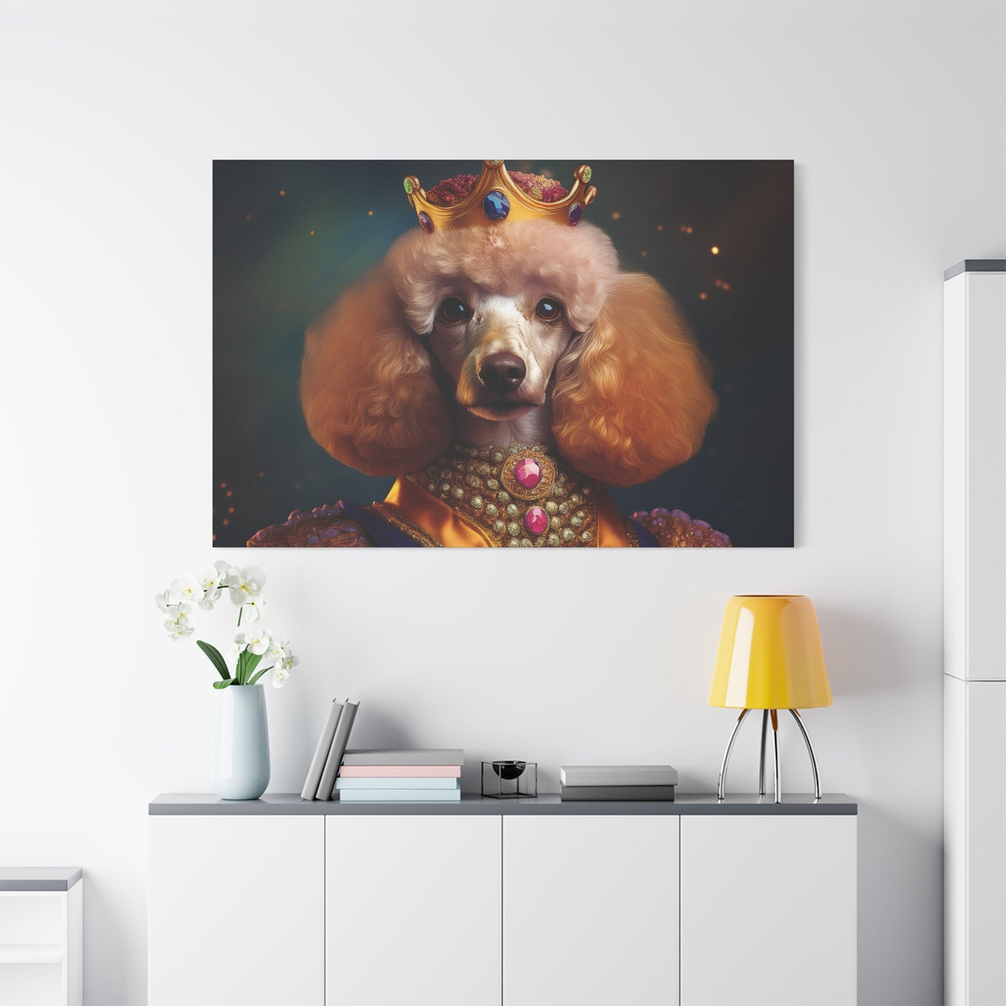 Poodle Pet Dog Renaissance Portrait on Canvas | Wall art | wall print