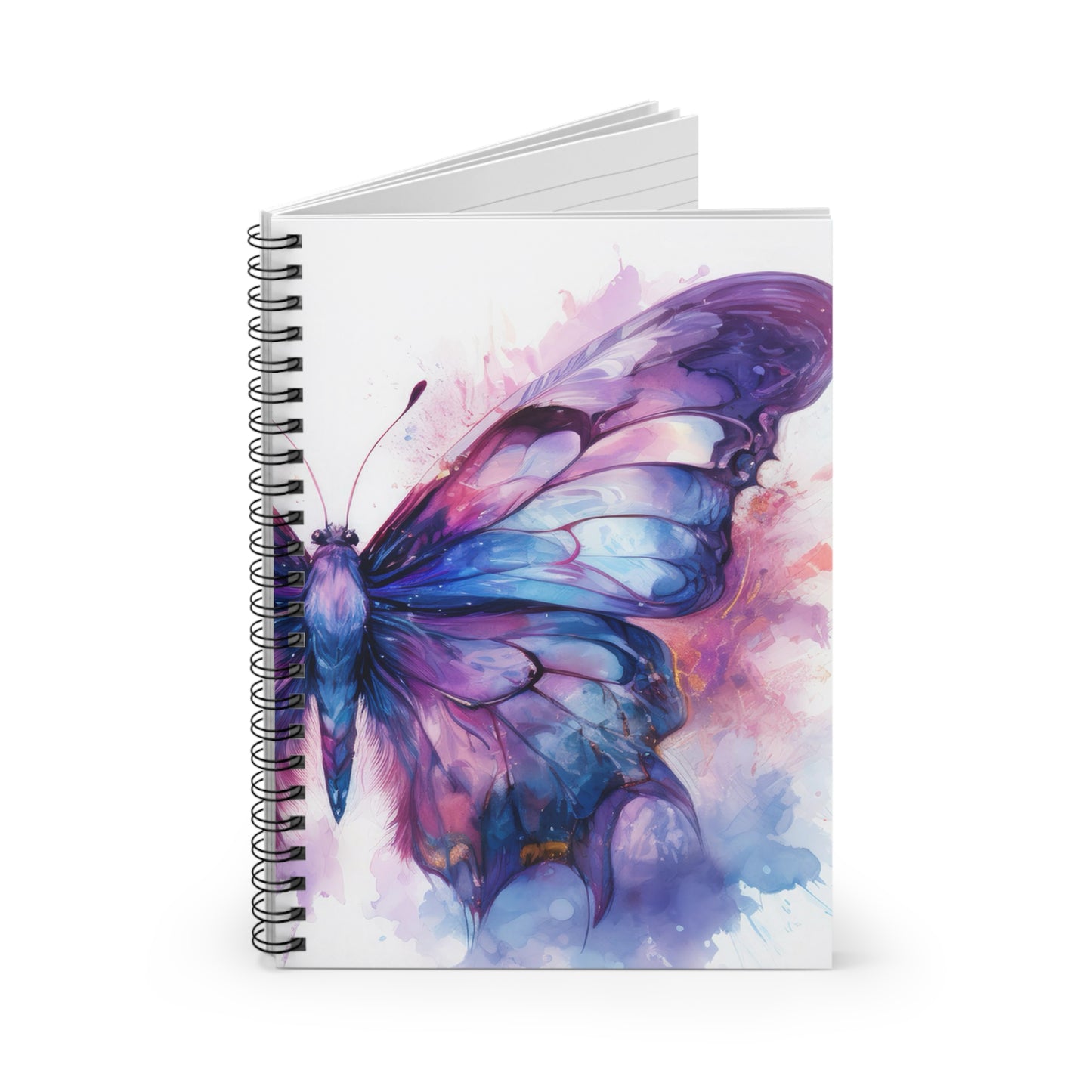 Butterfly Blue Purple Ink Watercolor Notebook |  Journal for Notes | Diary | Dream Journal