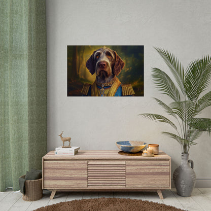 German Wirehaired Pointer Renaissance Pet Portrait Print, Pointer, Dog Lover Wall Art,  Dog Memorial Gift, wall art, wall print, dog print