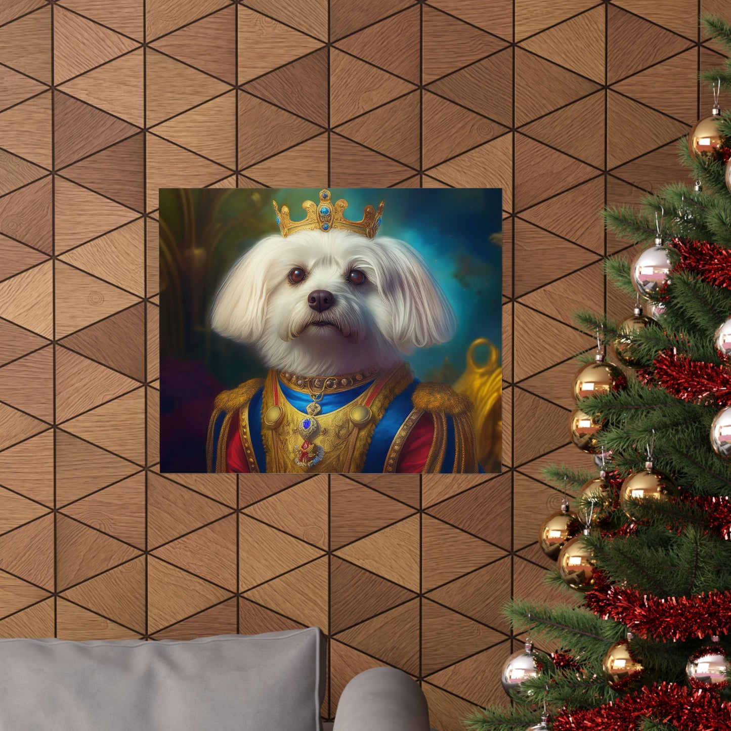 Maltese Renaissance Dog Portrait Wall Print | Art Print | Wall Decor | Dog Wall Art
