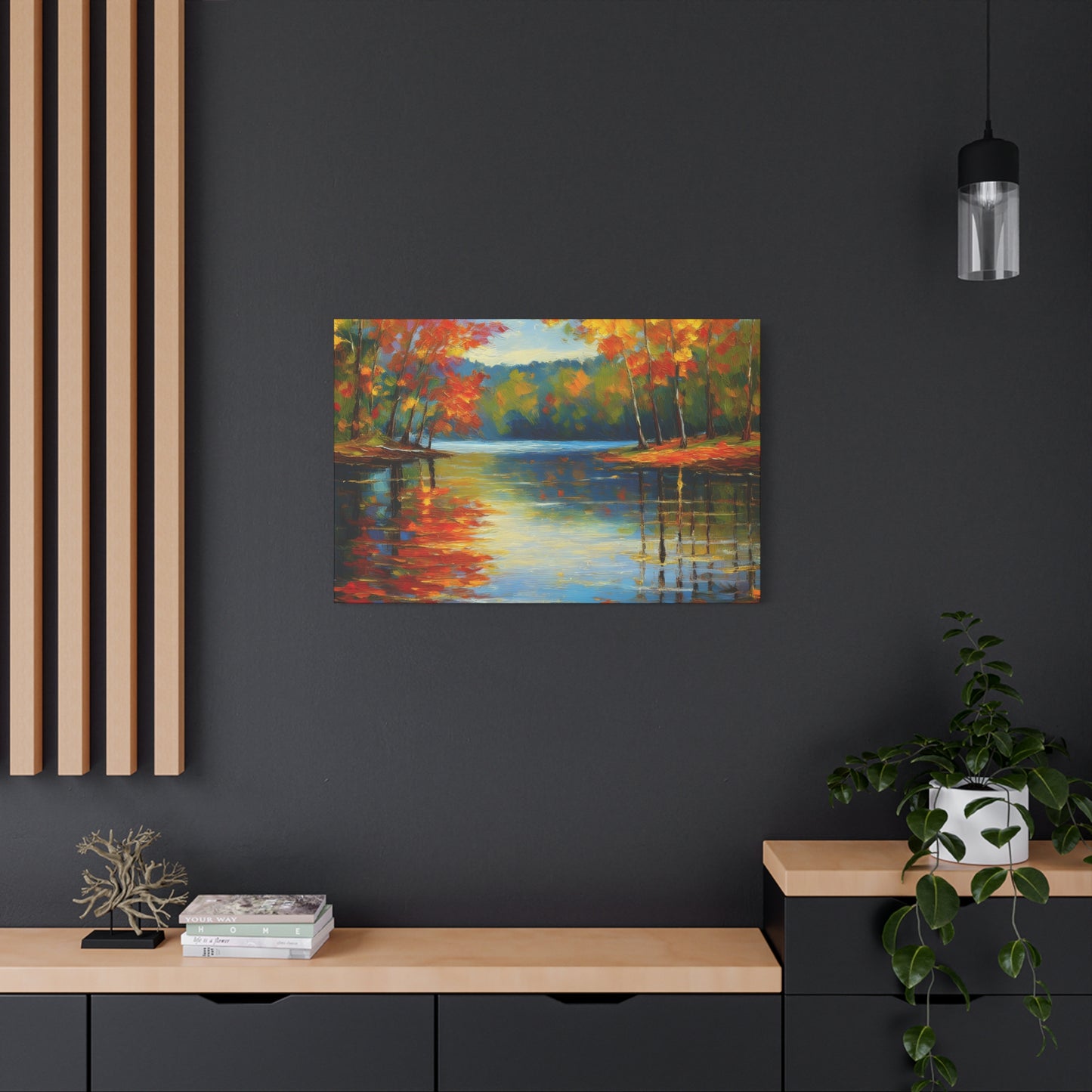 Fall Changing Leaves on a Lake Canvas Print | Style 2 | Wall Art | Wall Print | Fall Decor