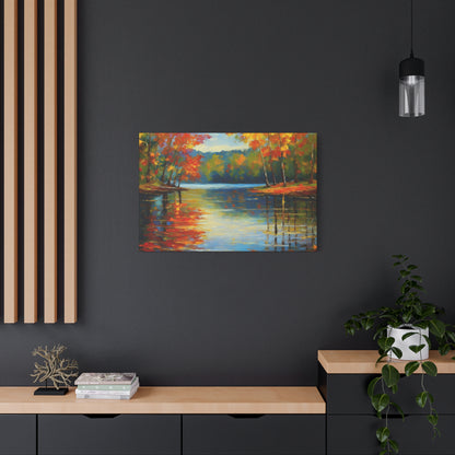 Fall Changing Leaves on a Lake Canvas Print | Style 2 | Wall Art | Wall Print | Fall Decor