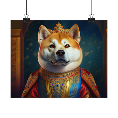 Akita Renaissance Dog Pet Portrait Art Print,  Dog Lover Wall Art, Animal Artwork, Canine Decor, Dog Memorial Gift