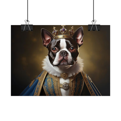Boston Terrier Renaissance Dog Portrait Art Print, Wall Decor Gift, Animal Lover Home Decor, Dog Wall Art