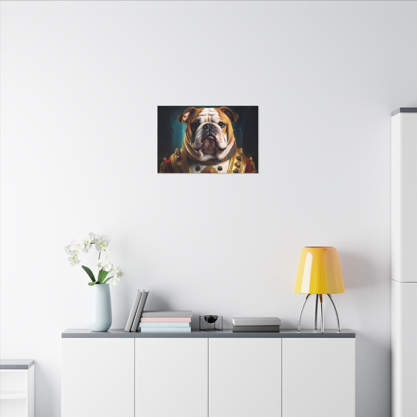 English Bulldog Pet Portrait Renaissance - Canvas, wall art, wall print, dog portrait, dog art
