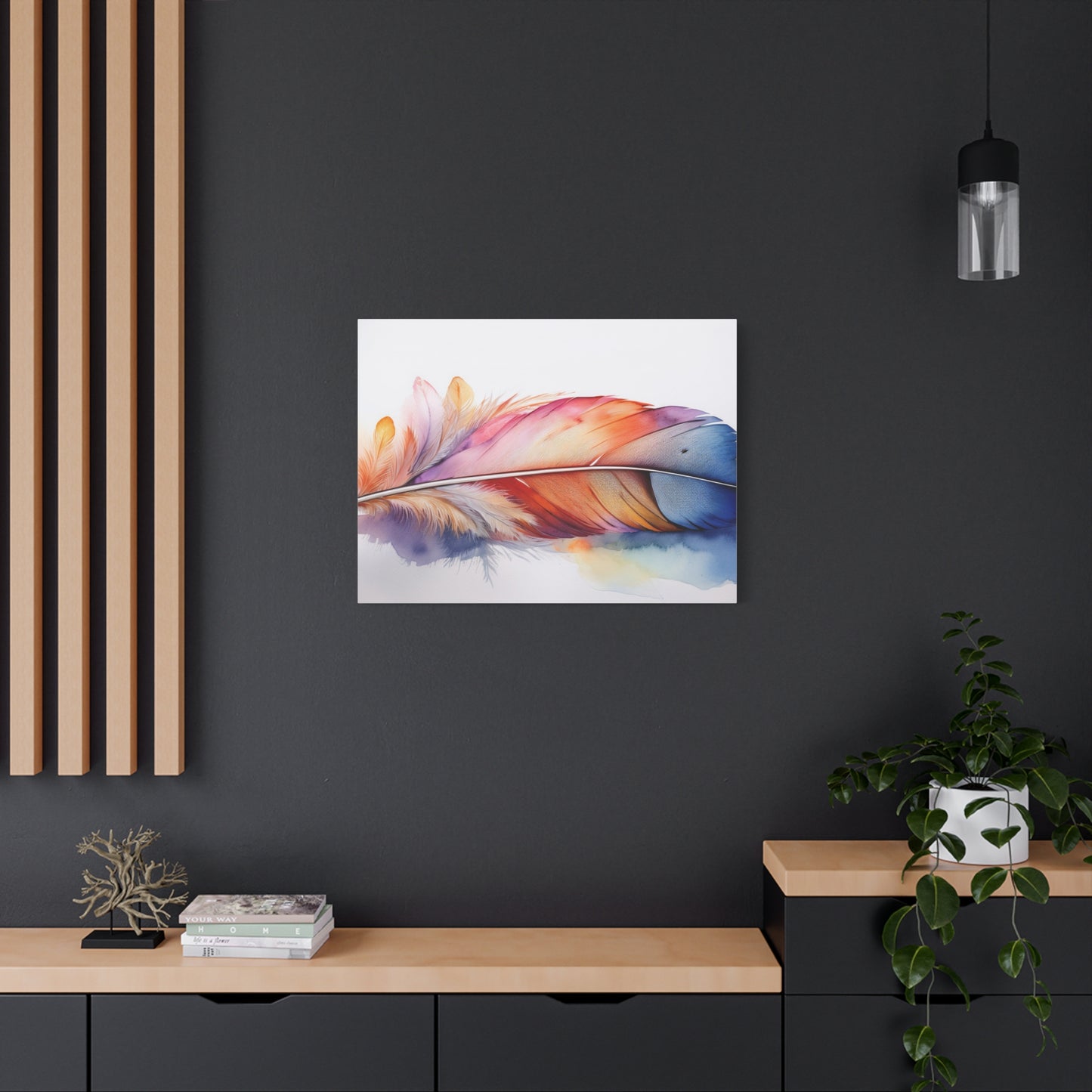 Rainbow Feather Watercolor Canvas Print - 3 | Elegant Wall Art & Prints | Unique Home Decor | Wall Print | Wall Art