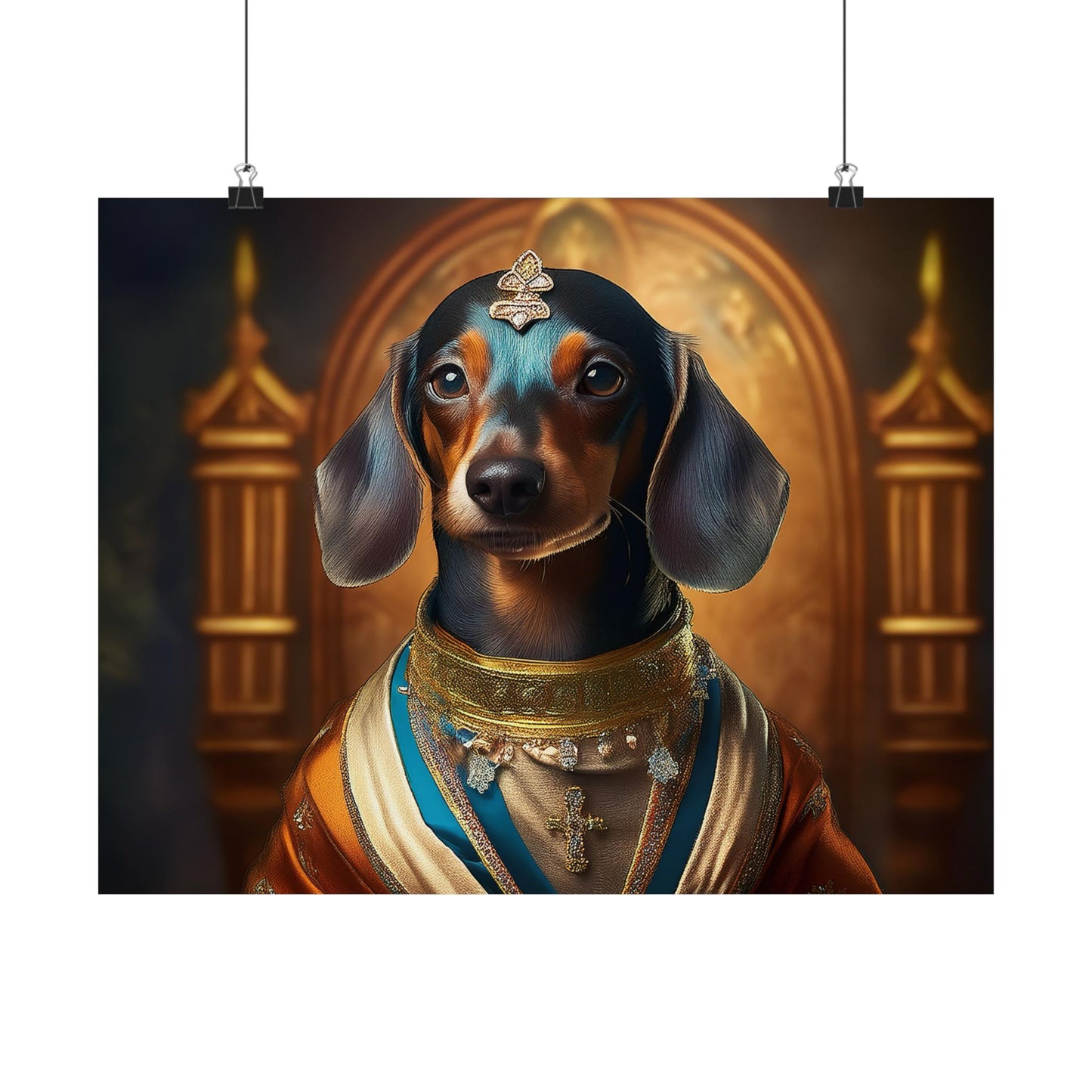 Dachshund Dog Renaissance Pet Portrait Print | Wall Art | Wall Print | Dog Art