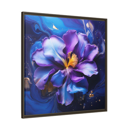 Abstract Iris Floral Square Framed Print - 02
