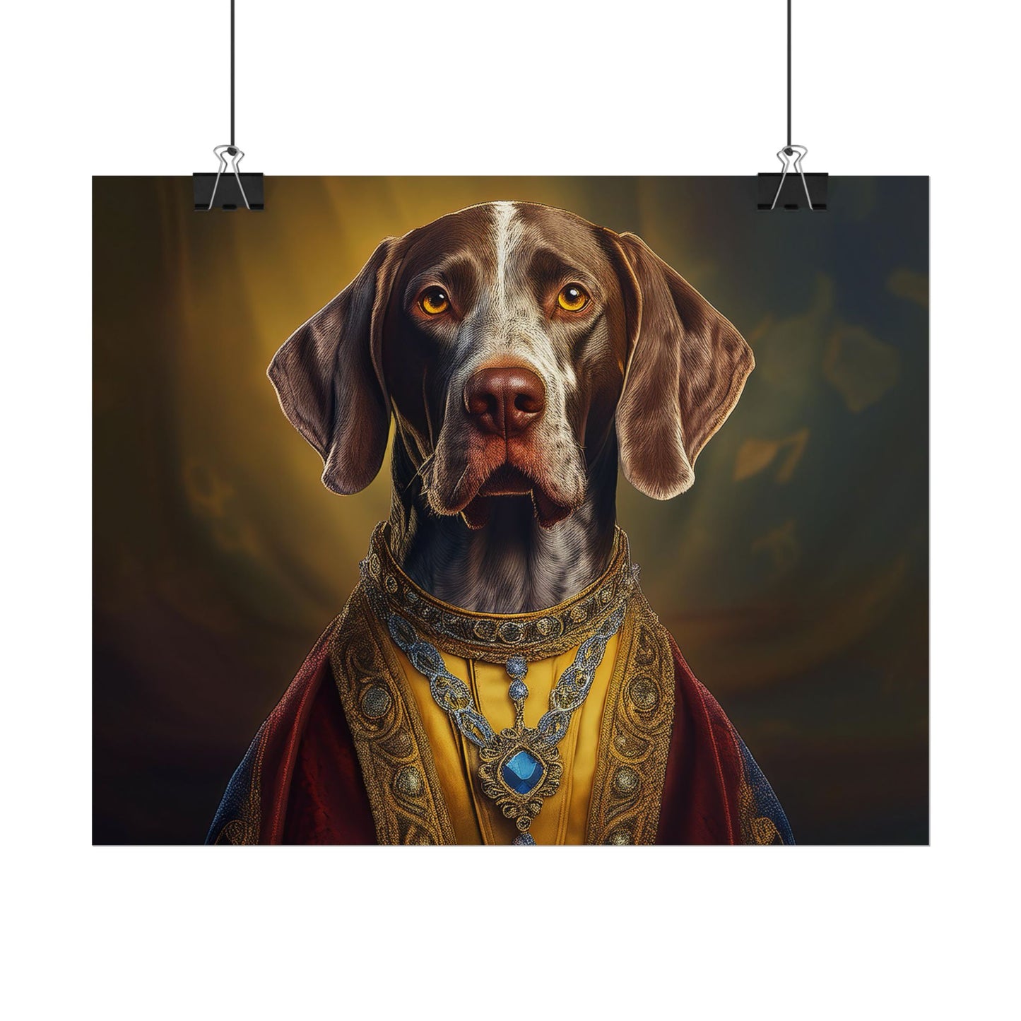 German Shorthaired Pointer Dog Renaissance Pet Portrait, Art Print, Animal Lover gift, Dog Wall Art, wall prints, wall art