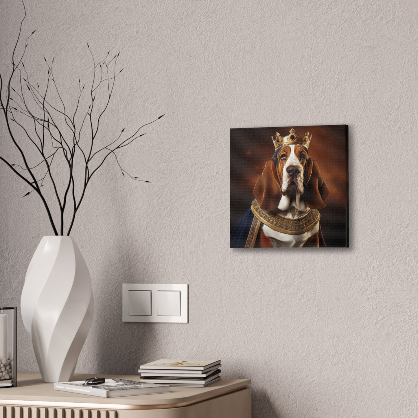 Basset Hound Renaissance Pet Portrait on Canvas | Wall art | wall print | Dog Art