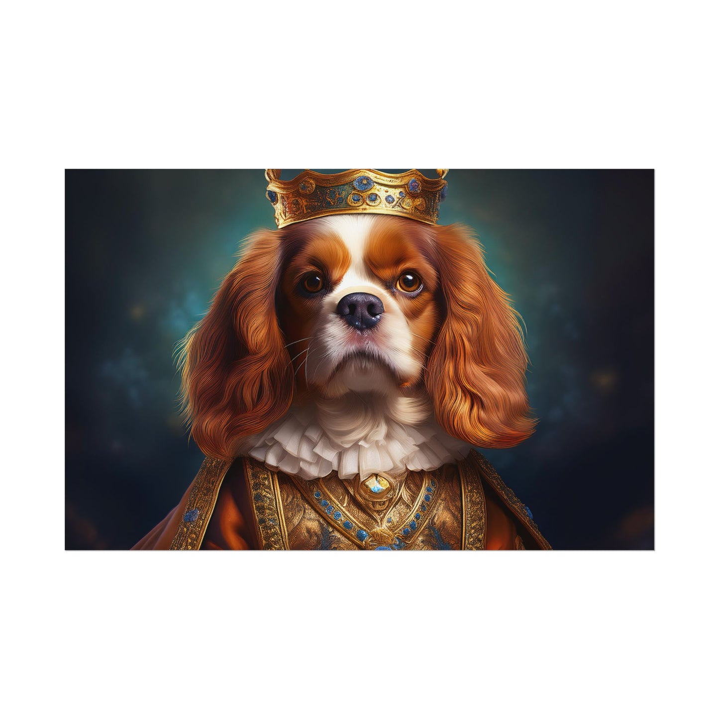 Cavalier King Charles Spaniel Art Pet Portrait Print, Renaissance, Wall Print, Wall Art