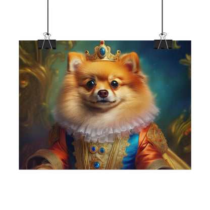 Pomeranian Renaissance Dog Portrait Art Print, Wall Decor Gift, Animal Lover Home Decor, Dog Wall Art