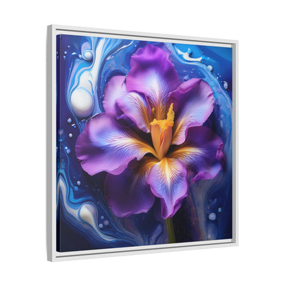 Abstract Iris - Style 2 -  Floral Framed Canvas,  Wall Print, wall art, botanical art