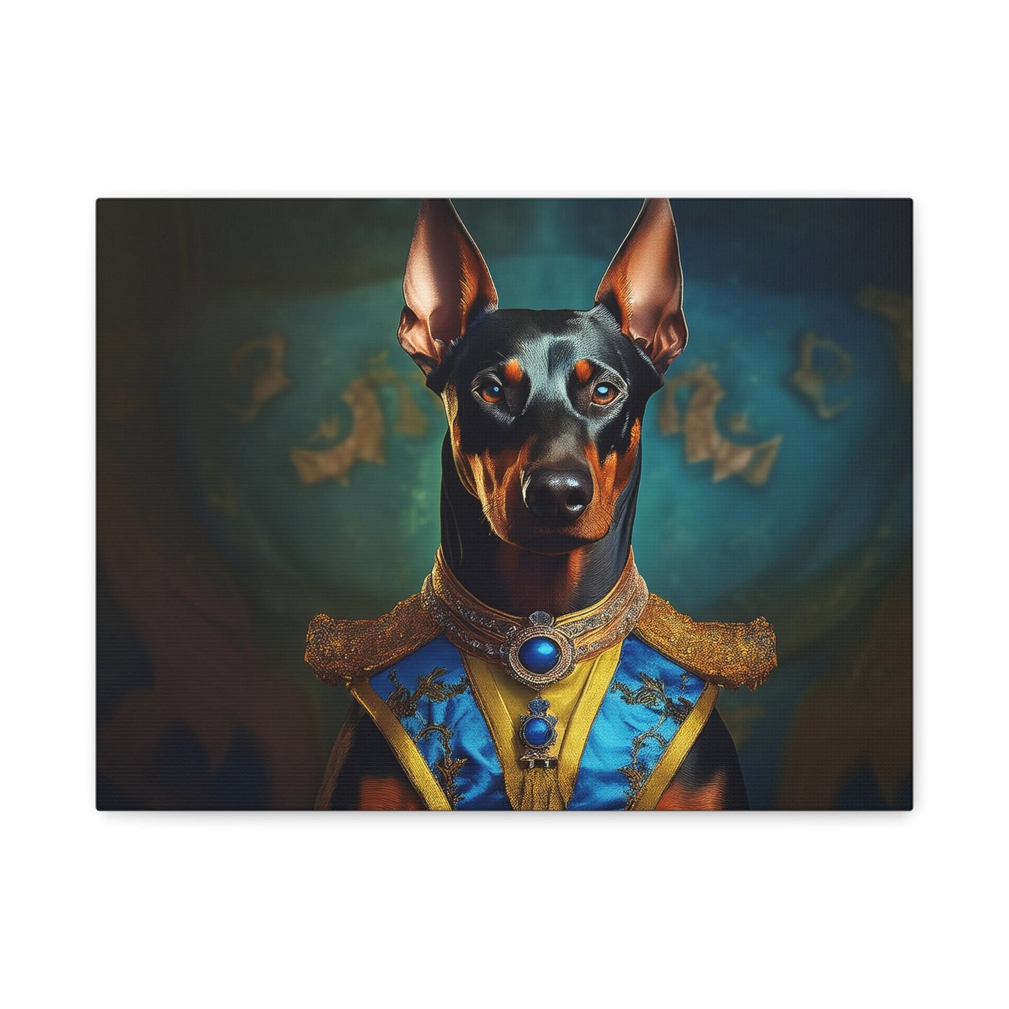 Doberman Pinscher Renaissance Pet Portrait on Canvas | wall art | wall print | Dog Art