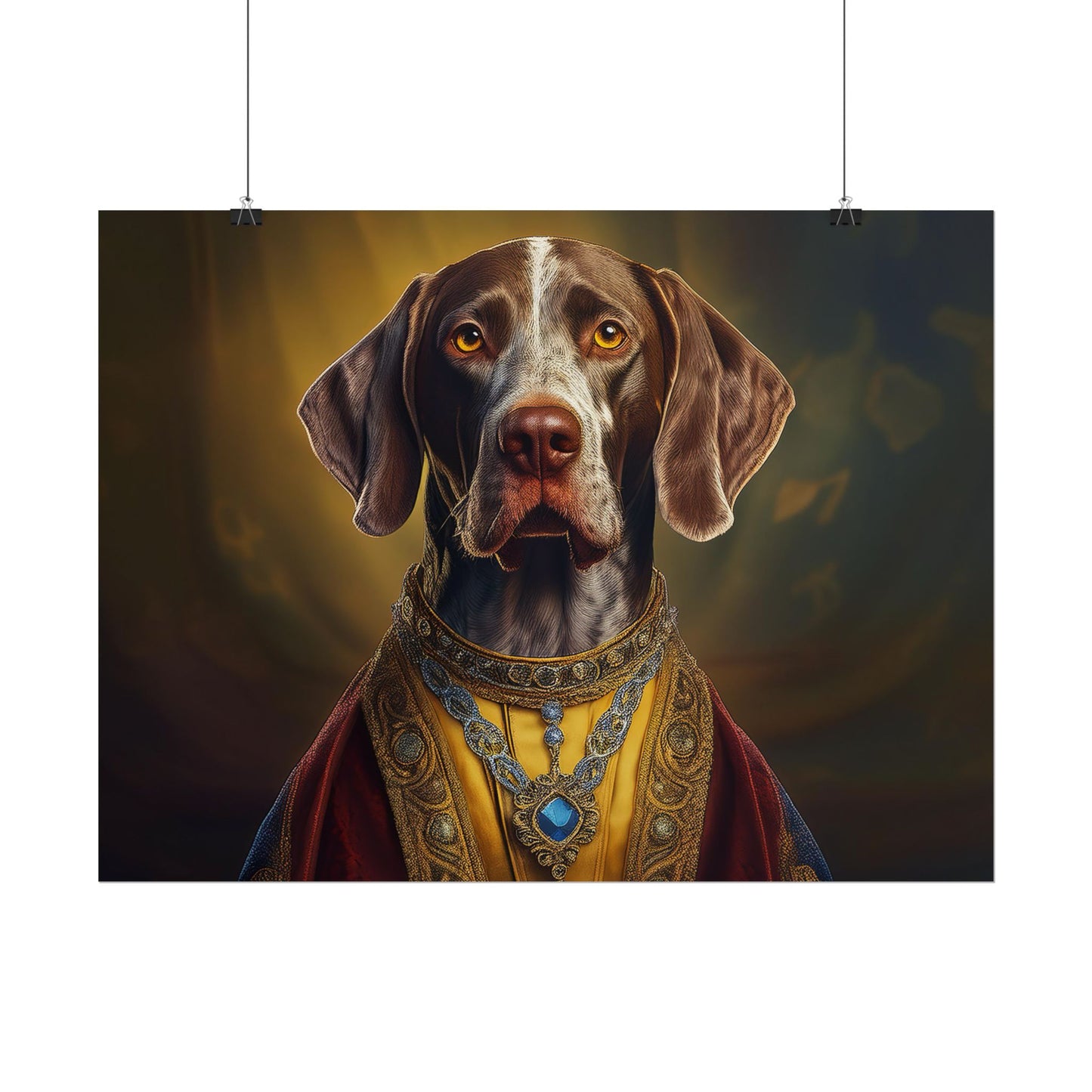 German Shorthaired Pointer Dog Renaissance Pet Portrait, Art Print, Animal Lover gift, Dog Wall Art, wall prints, wall art