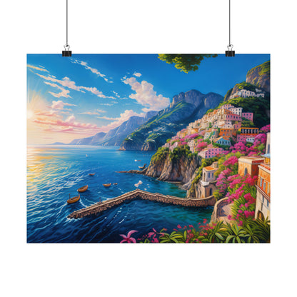 Amalfi Coast Italy Coastal Print | Style 4 | Wall Art | Wall Print