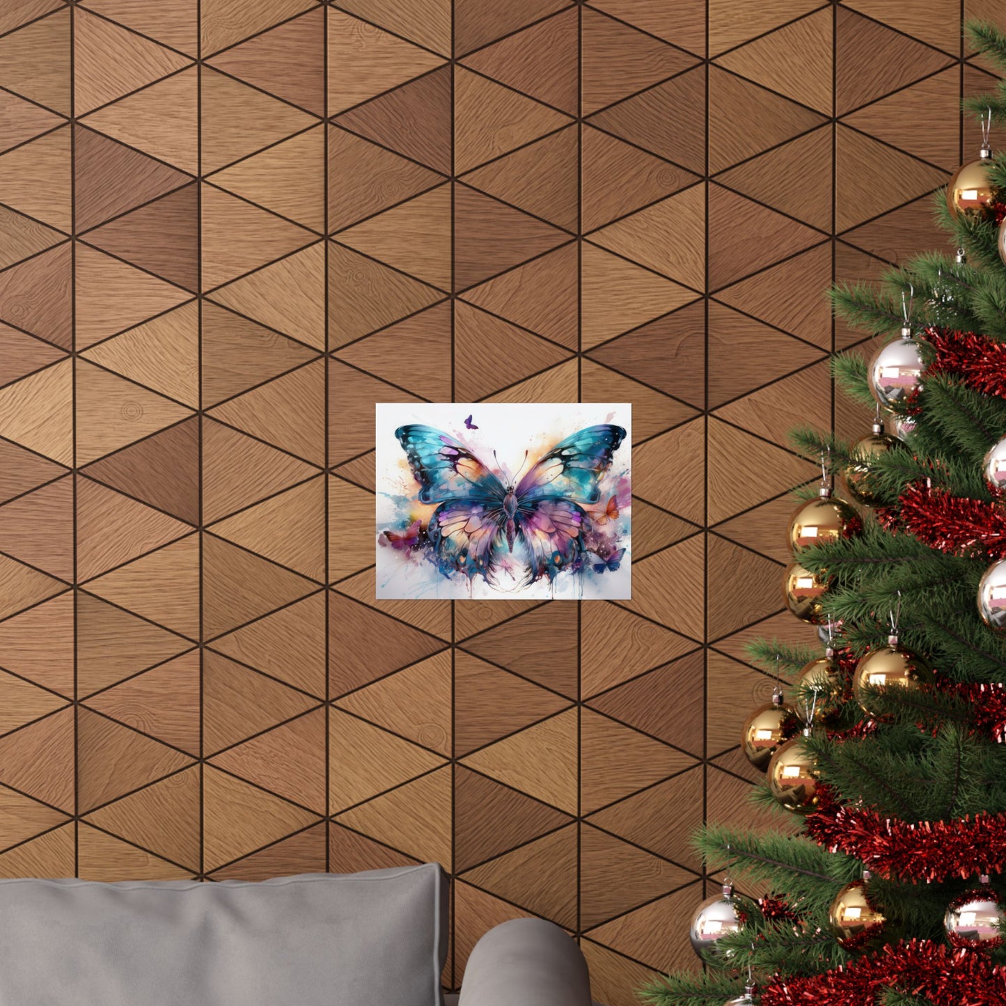 Teal, Orange & Purple Butterfly Alcohol Ink Wall Art | Butterfly wall art | Wall Art | Wall Print