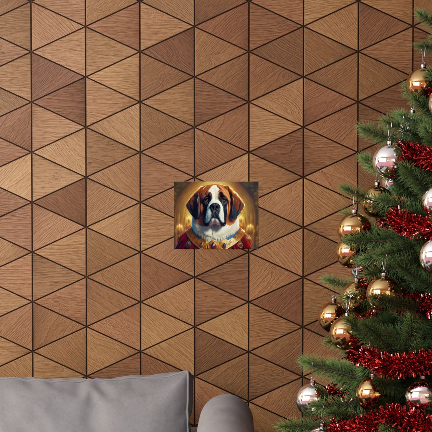 St Bernard Renaissance Pet Portrait Print | Unique Dog Art | Wall Art | Wall Print