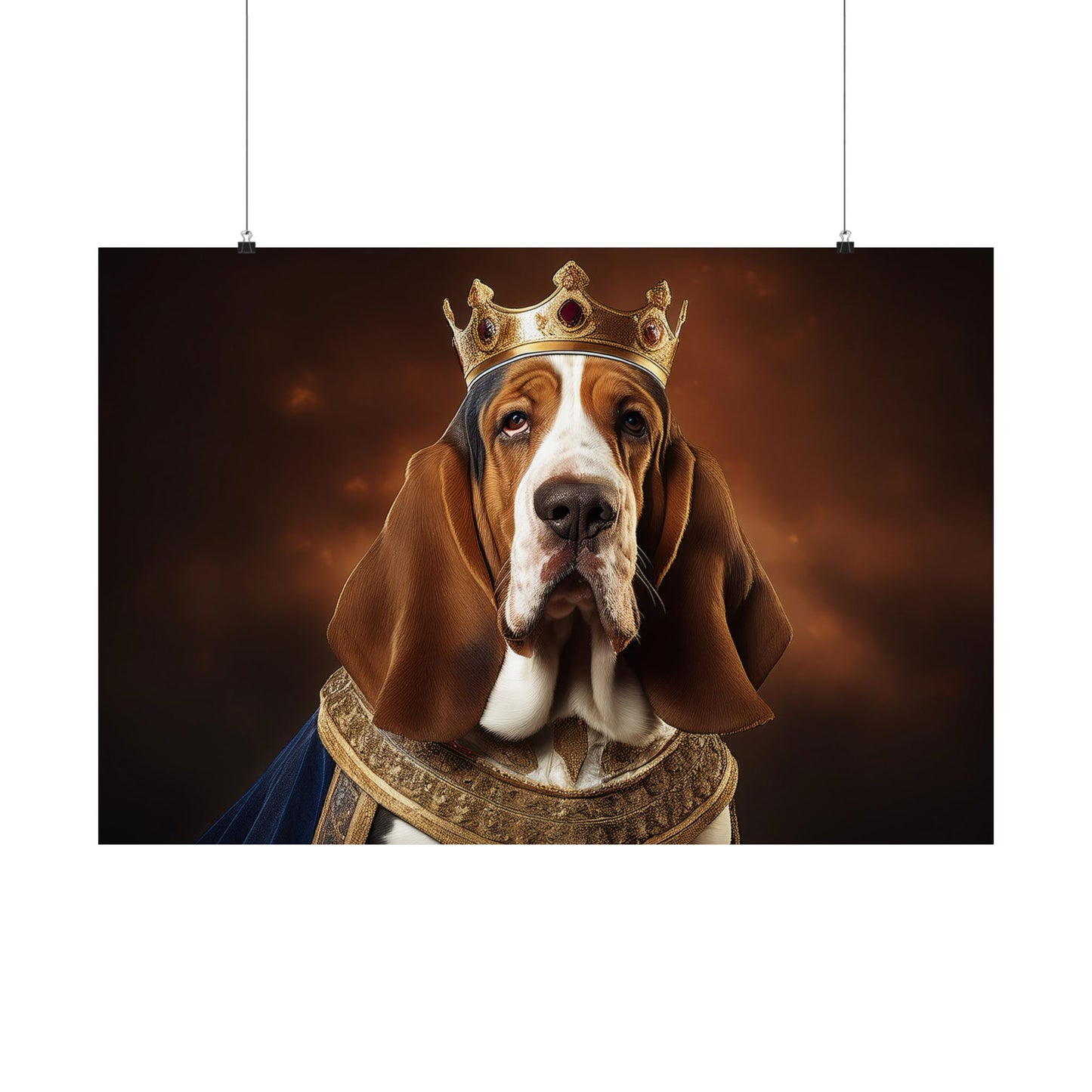 Bassett Hound Renaissance Dog Portrait Art Print, Wall Decor Gift, Animal Lover Home Decor, Dog Wall Art