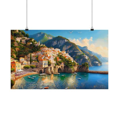 Amalfi Coast Italy Coastal Print | Style 1 | Wall Art | Wall Print