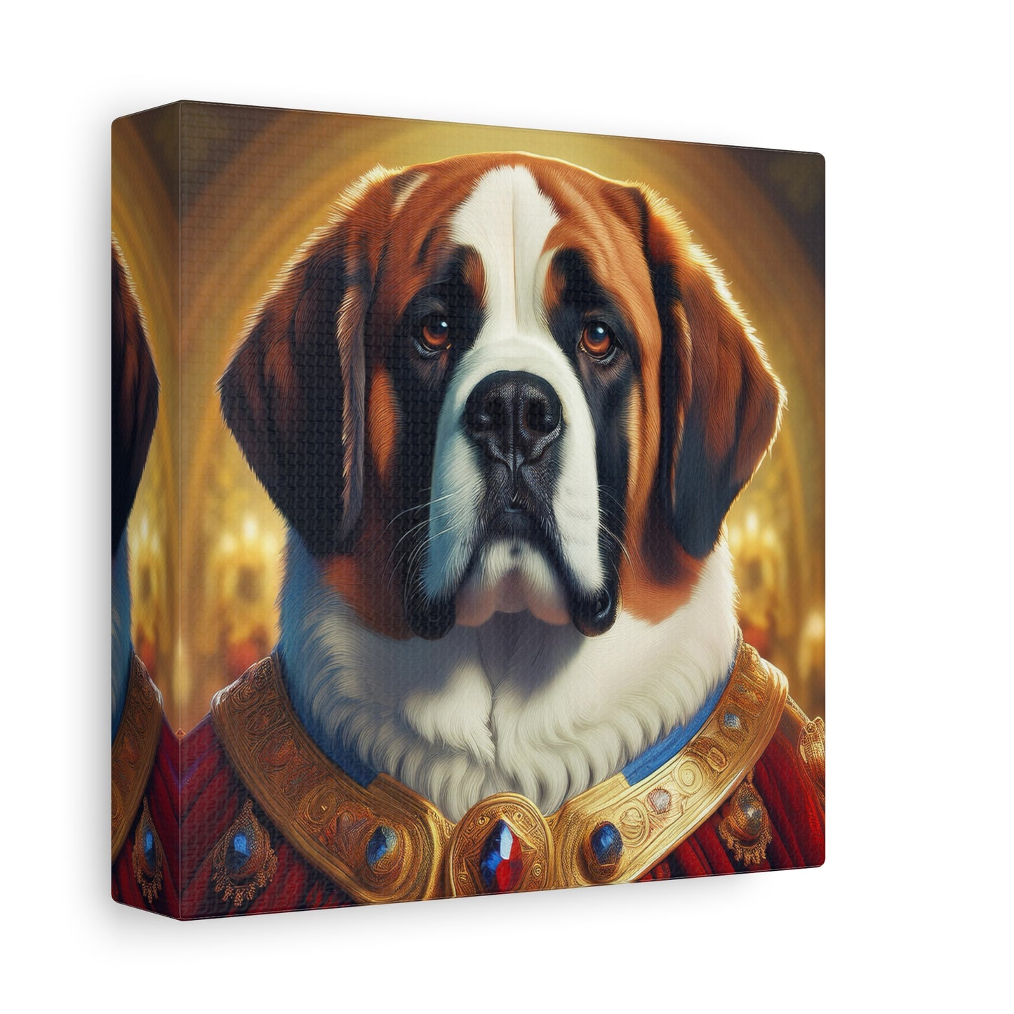 St Bernard Renaissance Portrait - Premium Canvas Wall Art, Dog Portrait, Unique Wall Print