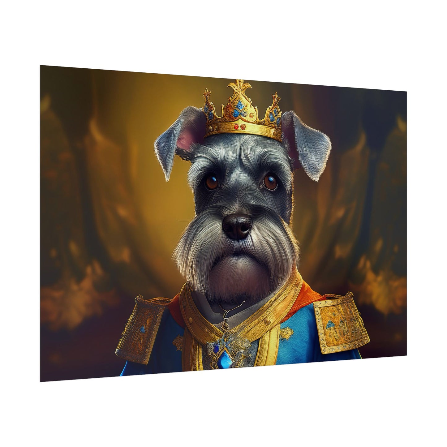 Miniature Schnauzer Dog Renaissance Pet Portrait Art Print | Wall Art | Wall Print