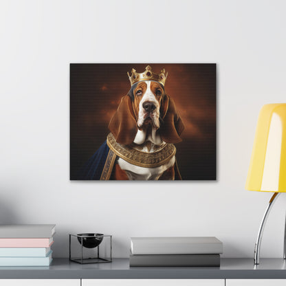 Basset Hound Renaissance Pet Portrait on Canvas | Wall art | wall print | Dog Art