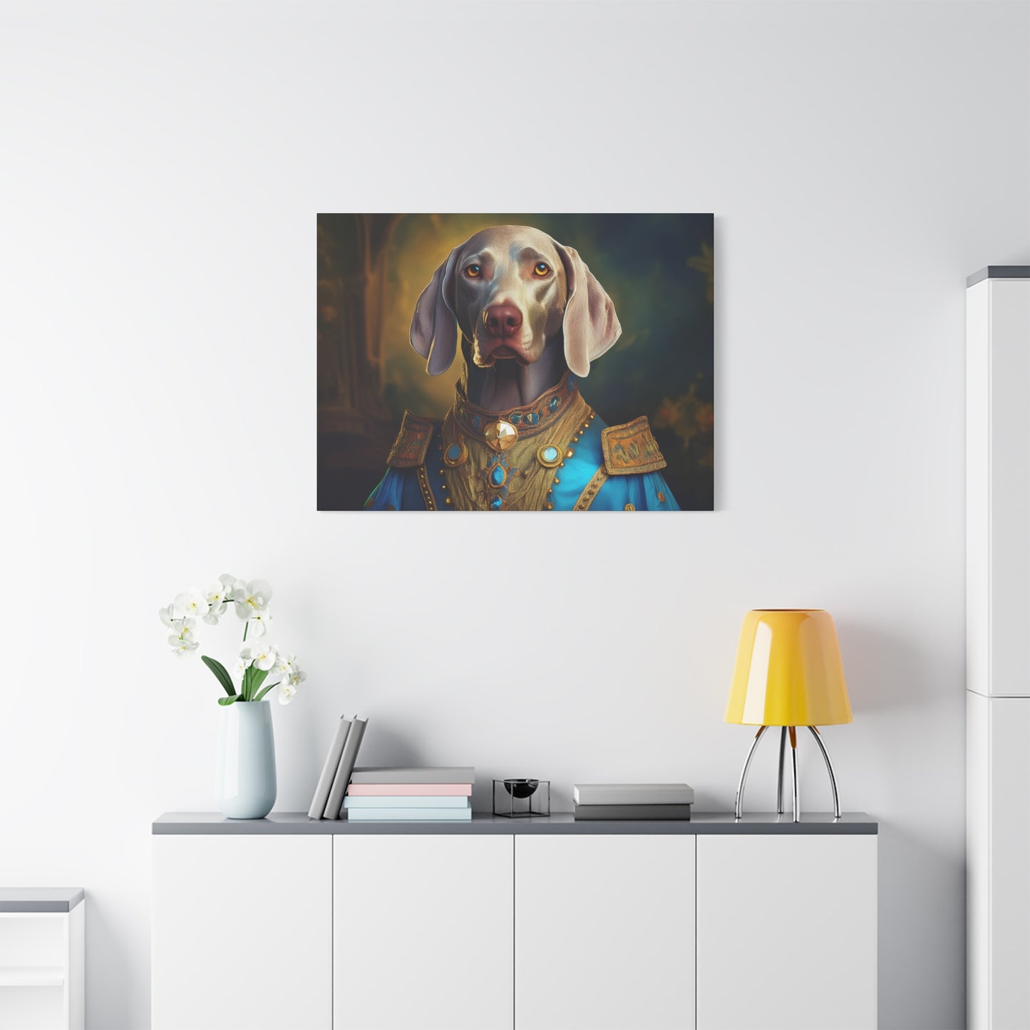 Weimaraner Renaissance Pet Portrait on Canvas -  wall art, wall print, dog portrait, dog art